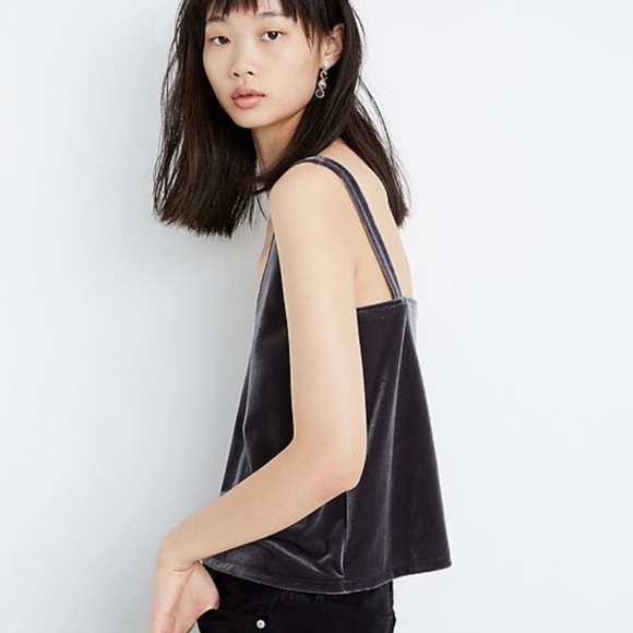 Madewell Velvet V neck tank top Size Small - Picture 2 of 6
